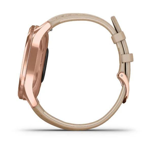 Смарт-годинник Garmin vivomove Luxe з рожево-золотистим корпусом та бежевим ремінцем 010-02241-21 фото