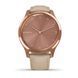 Смарт-годинник Garmin vivomove Luxe з рожево-золотистим корпусом та бежевим ремінцем 010-02241-21 фото 4