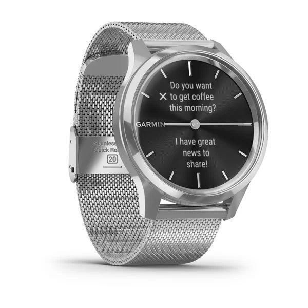 Смарт-часы Garmin vivomove Luxe с серебристыми корпусом и ремешком 010-02241-23 фото
