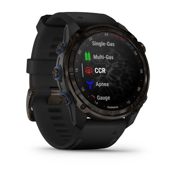 Смарт-годинник Garmin Descent Mk3i (51 мм) карбоново-сірий DLC титановий з чорним силіконовим ремінцем і Descent T2 Transceiver BNDL-DMK3-51CGDT2 фото