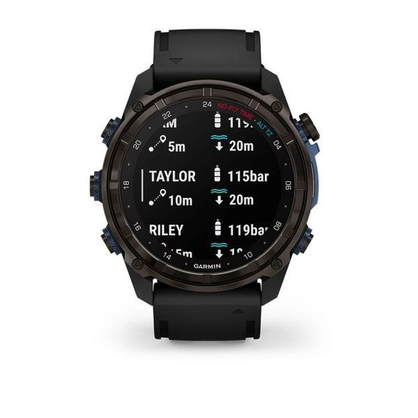 Смарт-годинник Garmin Descent Mk3i (51 мм) карбоново-сірий DLC титановий з чорним силіконовим ремінцем і Descent T2 Transceiver BNDL-DMK3-51CGDT2 фото