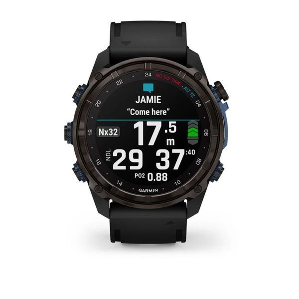 Смарт-годинник Garmin Descent Mk3i (51 мм) карбоново-сірий DLC титановий з чорним силіконовим ремінцем і Descent T2 Transceiver BNDL-DMK3-51CGDT2 фото