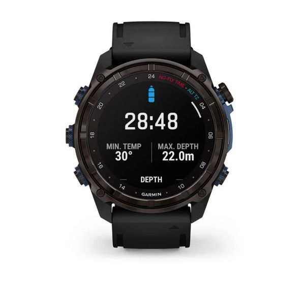 Смарт-годинник Garmin Descent Mk3i (51 мм) карбоново-сірий DLC титановий з чорним силіконовим ремінцем і Descent T2 Transceiver BNDL-DMK3-51CGDT2 фото
