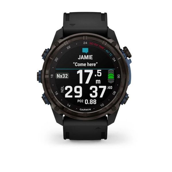 Смарт-годинник Garmin Descent Mk3i (51 мм) карбоново-сірий DLC титановий з чорним силіконовим ремінцем і Descent T2 Transceiver BNDL-DMK3-51CGDT2 фото