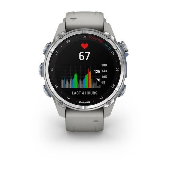 Смарт-часы Garmin Descent Mk3 (43 мм) из нержавеющей стали с силиконовым туманно-серым ремешком 010-02753-04 фото