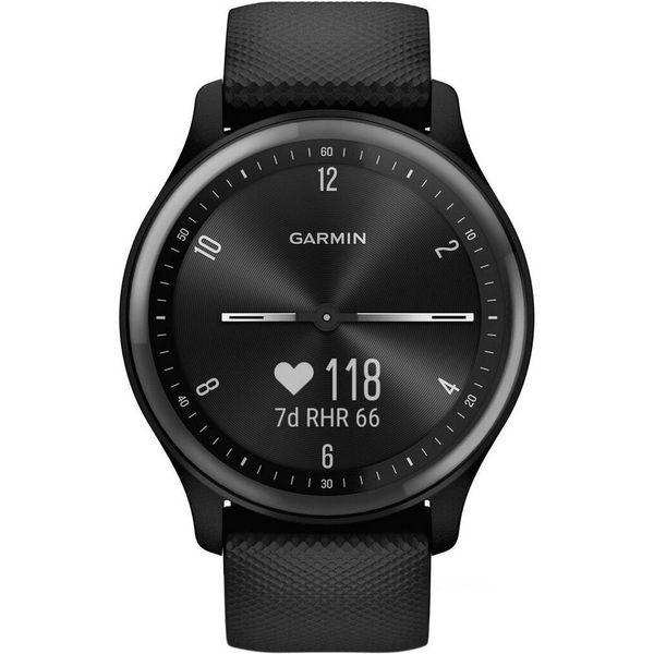 Смарт-годинник Garmin vivomove Sport чорний із силіконовим ремінцем і графітовими вставками 010-02566-00 фото