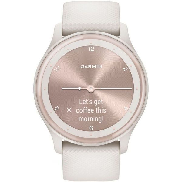 Смарт-годинник Garmin vivomove Sport кольору айворі із силіконовим ремінцем і персиково-золотистими вставками 010-02566-01 фото