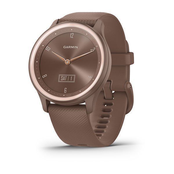 Смарт-часы Garmin vivomove Sport цвета какао с силиконовым ремешком и персиково-золотистыми вставками 010-02566-02 фото