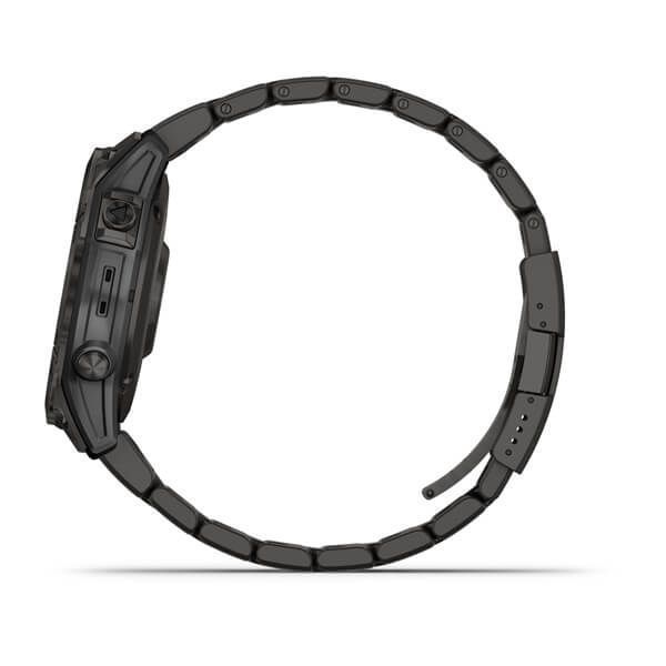 Смарт-часы Garmin fenix 7 Sapphire Solar карбоново-серые титановые DLC с титановим вентилируемым браслетом 010-02540-39 фото