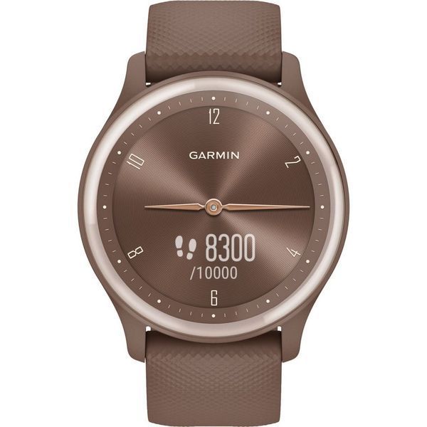 Смарт-часы Garmin vivomove Sport цвета какао с силиконовым ремешком и персиково-золотистыми вставками 010-02566-02 фото