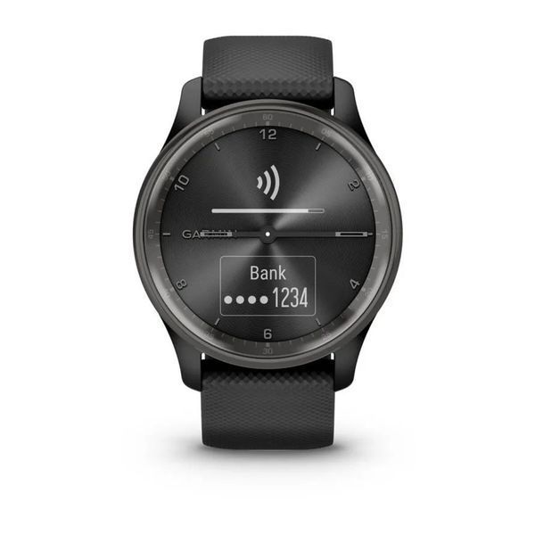 Смарт-годинник Garmin vivomove Trend із грифельним сталевим безелем, чорними корпусом та ремінцем 010-02665-00 фото