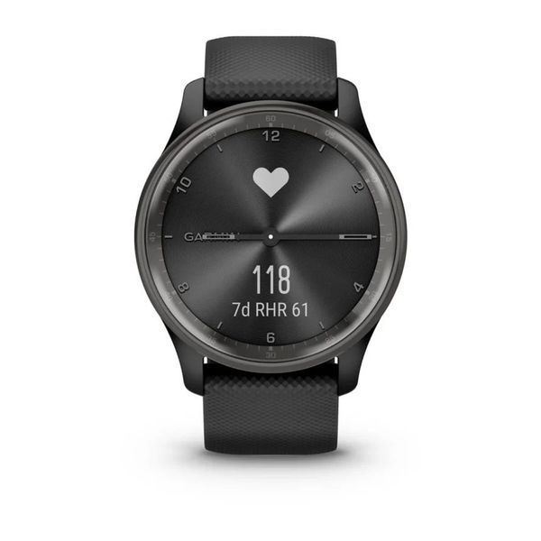Смарт-годинник Garmin vivomove Trend із грифельним сталевим безелем, чорними корпусом та ремінцем 010-02665-00 фото