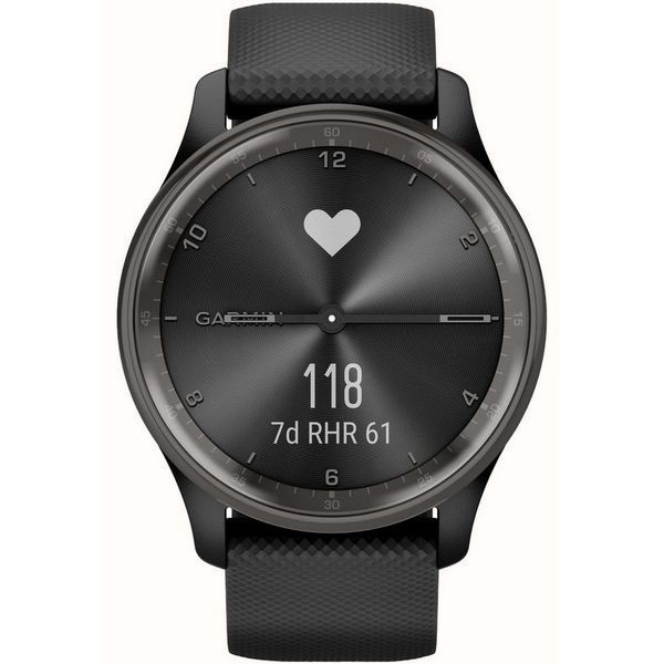 Смарт-годинник Garmin vivomove Trend із грифельним сталевим безелем, чорними корпусом та ремінцем 010-02665-00 фото