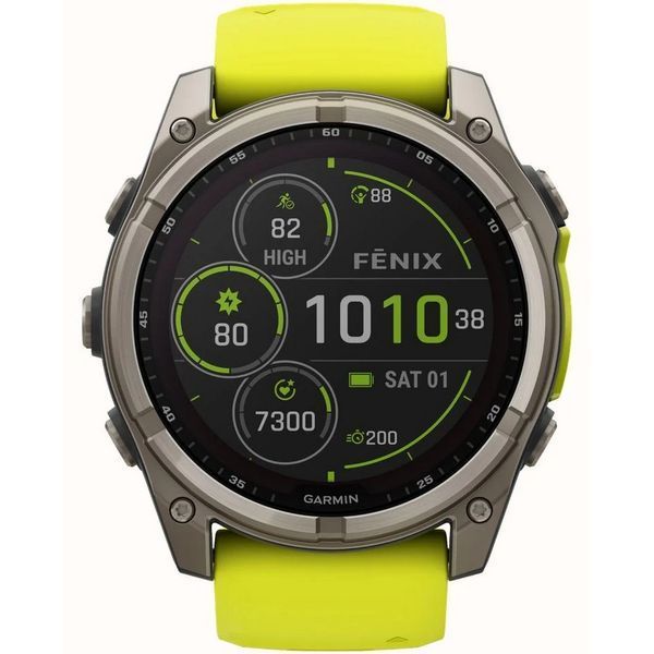 Смарт-годинник Garmin fenix 8 (51 мм) Sapphire Solar титан яскраво-жовтий/графітовий 010-02907-21 фото