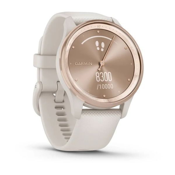 Смарт-часы Garmin vivomove Trend с персиково-золотистым стальным безелем, корпусом и ремешком цвета айвори 010-02665-01 фото