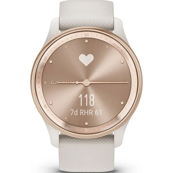 Смарт-часы Garmin vivomove Trend с персиково-золотистым стальным безелем, корпусом и ремешком цвета айвори 010-02665-01 фото
