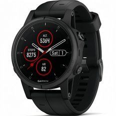 Смарт-годинник Garmin fenix 5S Plus Sapphire чорний з чорним ремінцем 010-01987-03 фото