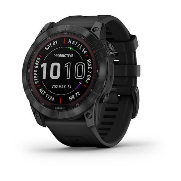 Смарт-часы Garmin fenix 7X Sapphire Solar черные титановые DLC с черным ремешком 010-02541-23 фото