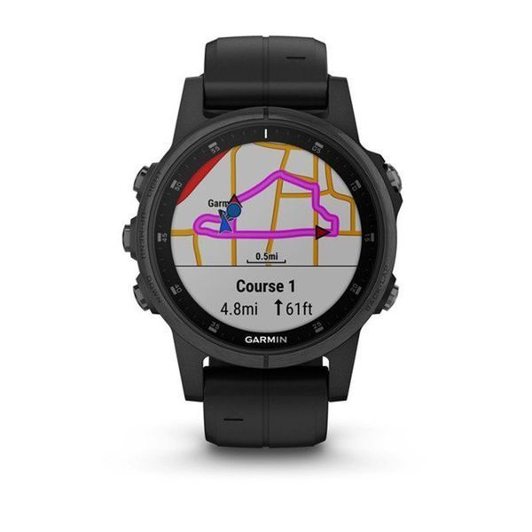 Смарт-годинник Garmin fenix 5S Plus Sapphire чорний з чорним ремінцем 010-01987-03 фото