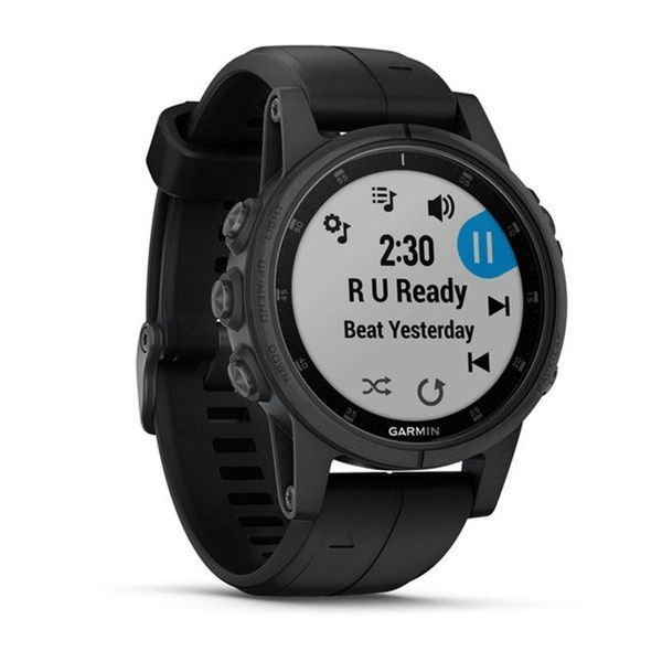 Смарт-годинник Garmin fenix 5S Plus Sapphire чорний з чорним ремінцем 010-01987-03 фото