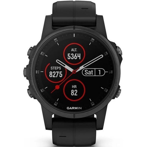 Смарт-годинник Garmin fenix 5S Plus Sapphire чорний з чорним ремінцем 010-01987-03 фото