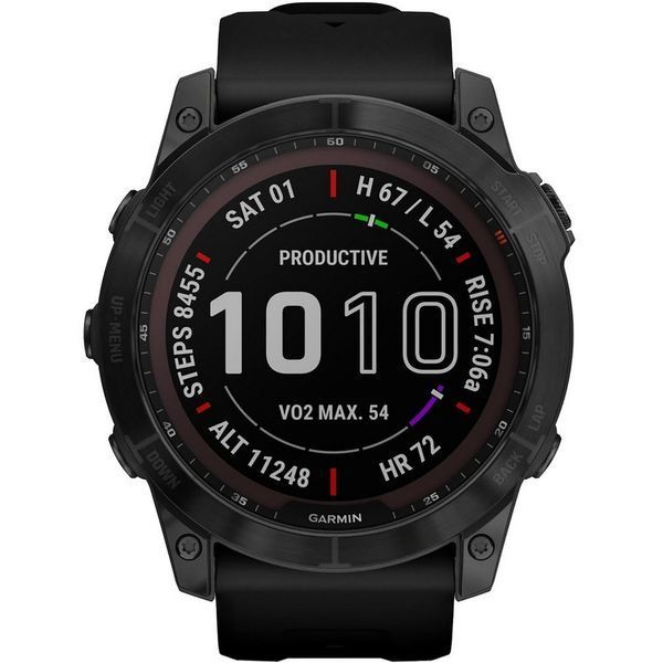 Смарт-часы Garmin fenix 7X Sapphire Solar черные титановые DLC с черным ремешком 010-02541-23 фото
