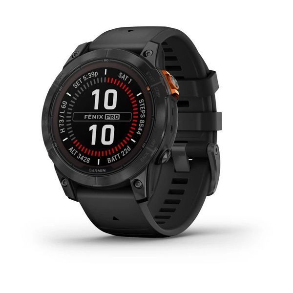 Смарт-годинник Garmin fenix 7 Pro Solar Edition сланцево-сірий з чорним ремінцем 010-02777-01 фото