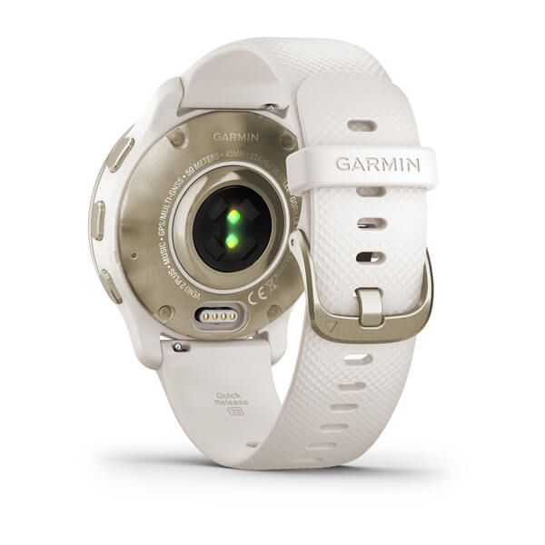 Смарт-годинник Garmin Venu 2 Plus айворі з кремово-золотистим безелем і силіконовим ремінцем 010-02496-12 фото