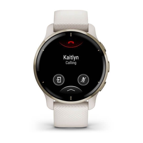 Смарт-годинник Garmin Venu 2 Plus айворі з кремово-золотистим безелем і силіконовим ремінцем 010-02496-12 фото