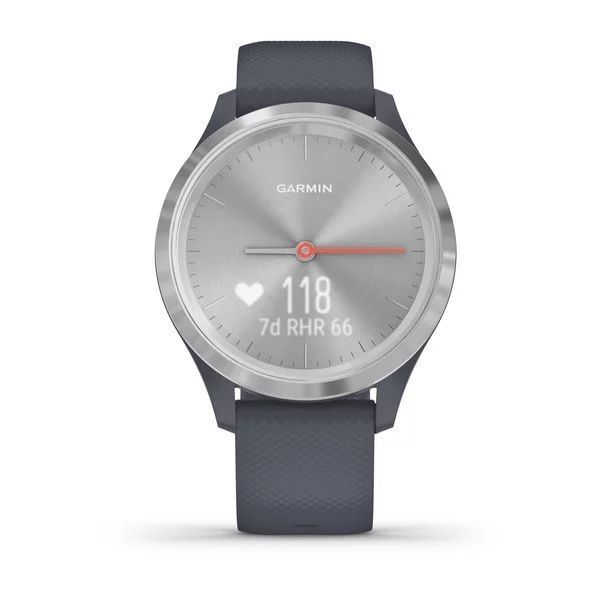 Смарт-часы Garmin vivomove 3S с серебристым безелем и гранитно-синим ремешком 010-02238-20 фото