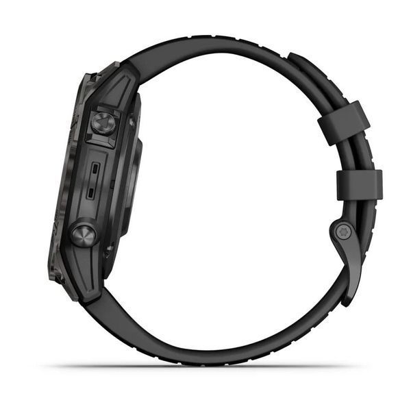 Смарт-годинник Garmin fenix 7 Pro Sapphire Solar Edition карбоново-сірий титановий DLC з чорним ремінцем 010-02777-11 фото