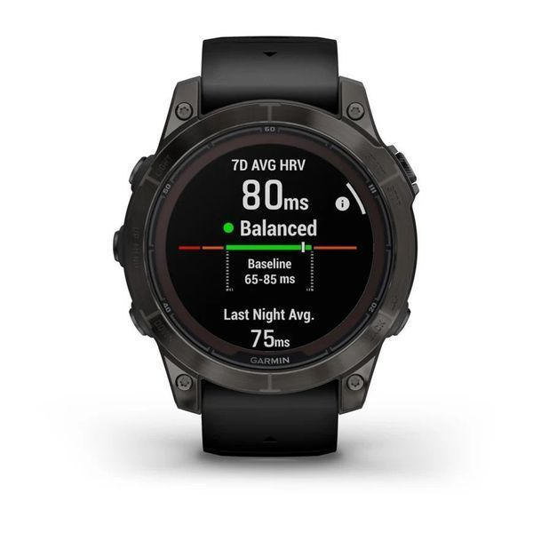 Смарт-годинник Garmin fenix 7 Pro Sapphire Solar Edition карбоново-сірий титановий DLC з чорним ремінцем 010-02777-11 фото