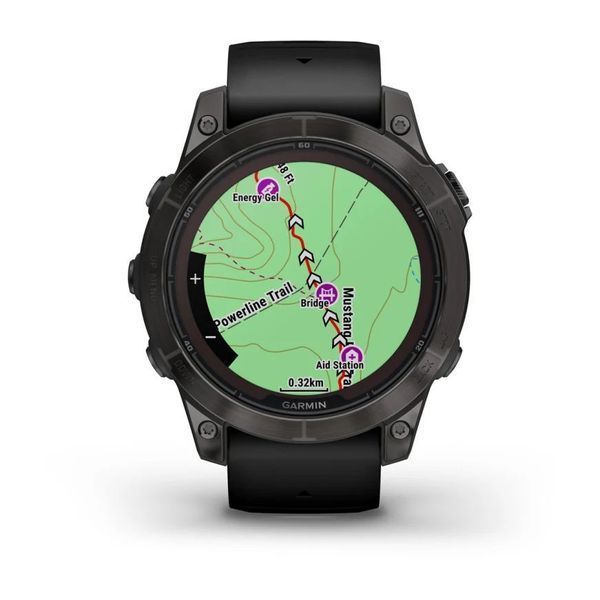 Смарт-годинник Garmin fenix 7 Pro Sapphire Solar Edition карбоново-сірий титановий DLC з чорним ремінцем 010-02777-11 фото