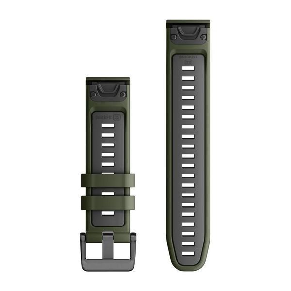 Ремешки для часов Garmin QuickFit 22 силиконовые, моховые/графитовые 010-13280-07 фото