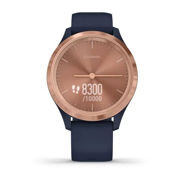 Смарт-годинник Garmin vivomove 3S з рожево-золотистим безелем та темно-синім ремінцем 010-02238-23 фото