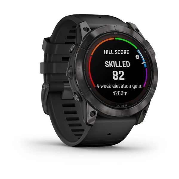 Смарт-годинник Garmin fenix 7X Pro Sapphire Solar Edition карбоново-сірий титановий DLC з чорним ремінцем 010-02778-11 фото