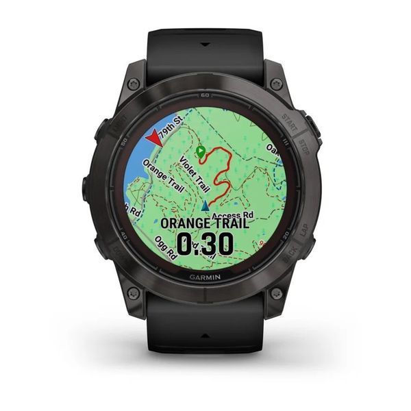 Смарт-годинник Garmin fenix 7X Pro Sapphire Solar Edition карбоново-сірий титановий DLC з чорним ремінцем 010-02778-11 фото