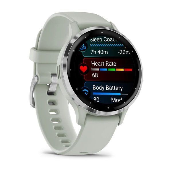 Смарт-часы Garmin Venu 3s шалфейно-серые с серебристым стальным безелем и силиконовым ремешком 010-02785-01 фото