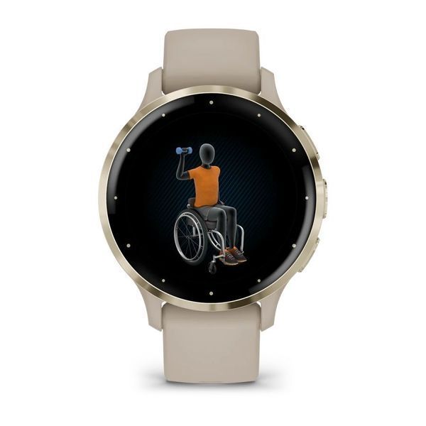 Смарт-годинник Garmin Venu 3s французький сірий із золотистим сталевим безелем і силіконовим ремінцем 010-02785-02 фото