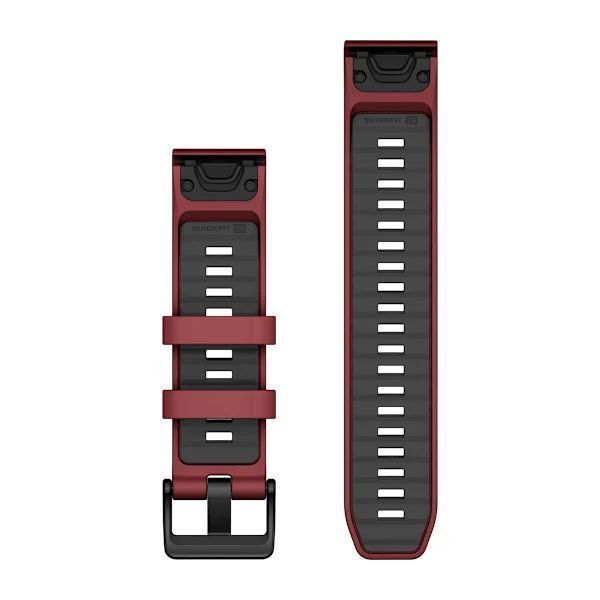 Ремешки для часов Garmin QuickFit 22 силиконовые марсала/графитовые 010-13392-06 фото