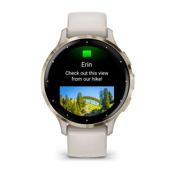 Смарт-годинник Garmin Venu 3s айворі із золотистим сталевим безелем і силіконовим ремінцем 010-02785-04 фото