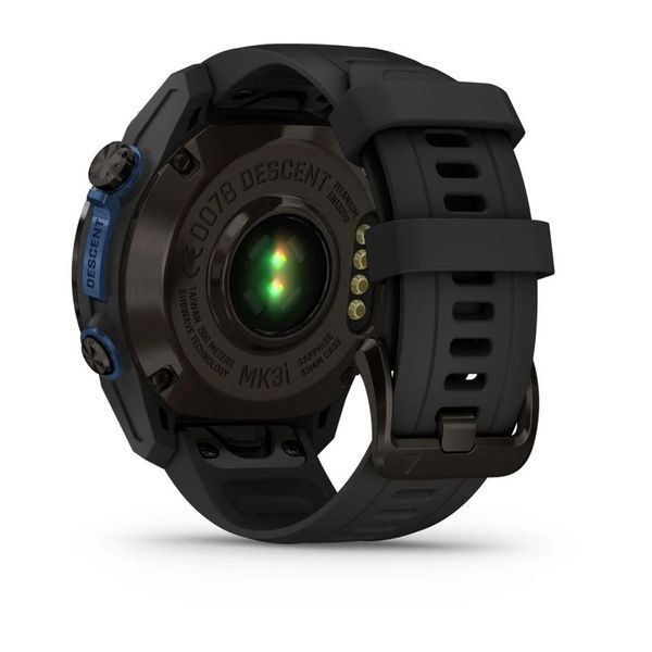 Смарт-годинник Garmin Descent Mk3i (43 мм) карбоново-сірий DLC титановий з чорним силіконовим ремінцем 010-02753-11 фото