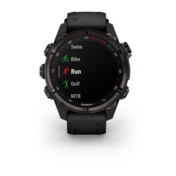 Смарт-годинник Garmin Descent Mk3i (43 мм) карбоново-сірий DLC титановий з чорним силіконовим ремінцем 010-02753-11 фото