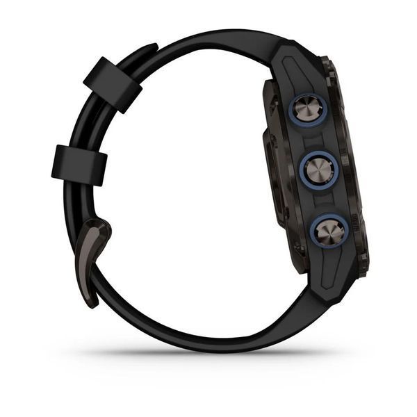 Смарт-годинник Garmin Descent Mk3i (43 мм) карбоново-сірий DLC титановий з чорним силіконовим ремінцем 010-02753-11 фото
