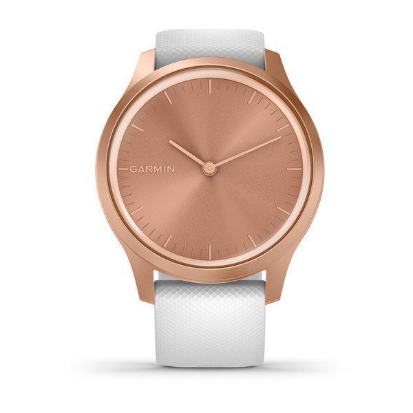 Смарт-годинник Garmin vivomove Style із рожево-золотистим корпусом та білим ремінцем 010-02240-20 фото