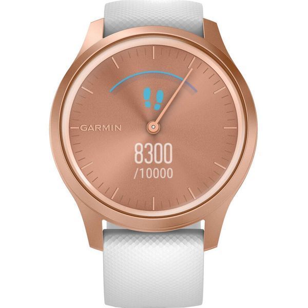 Смарт-годинник Garmin vivomove Style із рожево-золотистим корпусом та білим ремінцем 010-02240-20 фото
