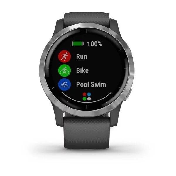 Смарт-часы Garmin vivoactive 4 серые с серебристым безелем 010-02174-03 фото